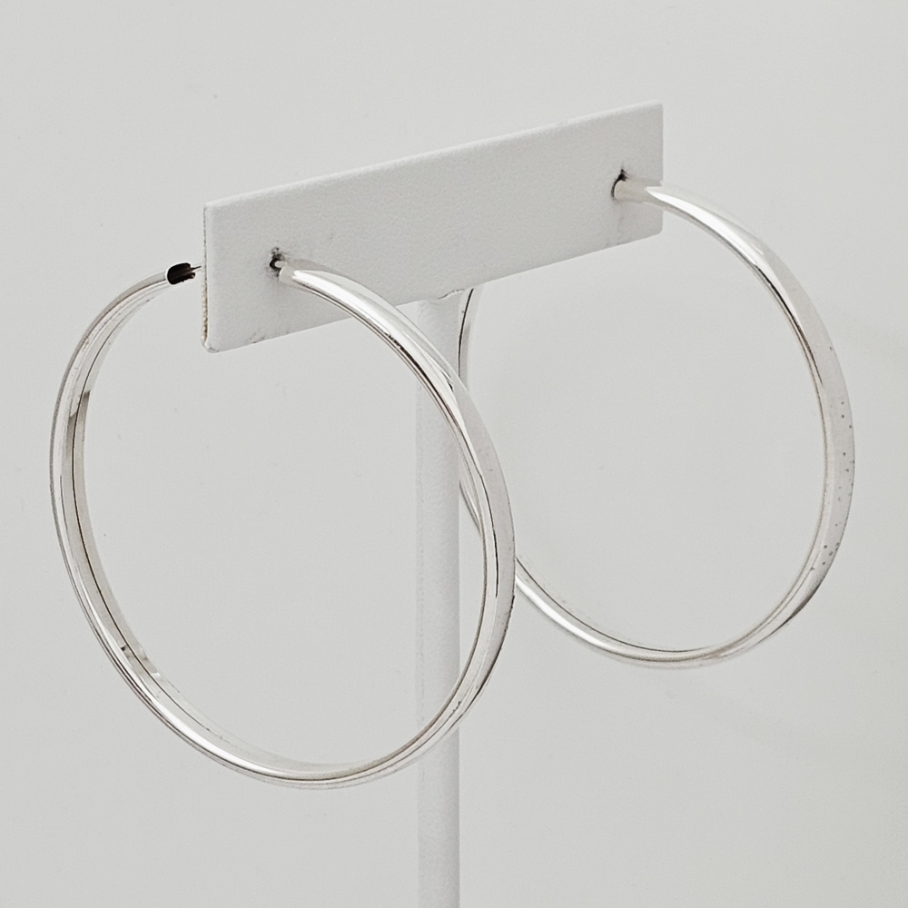 Silpada Rare Sterling Silver Sleek Seamless 2" Hoop Earrings W2250